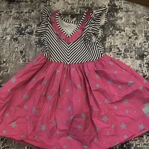 Pink with gray stars size 2 Harper Dress
